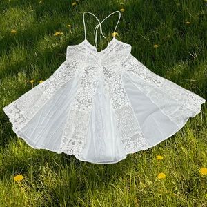 White lace babydoll dress